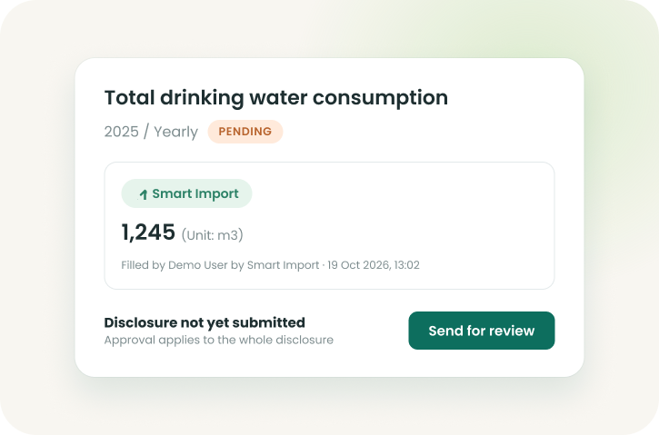 A pending Smart Import value ready to be sent for review